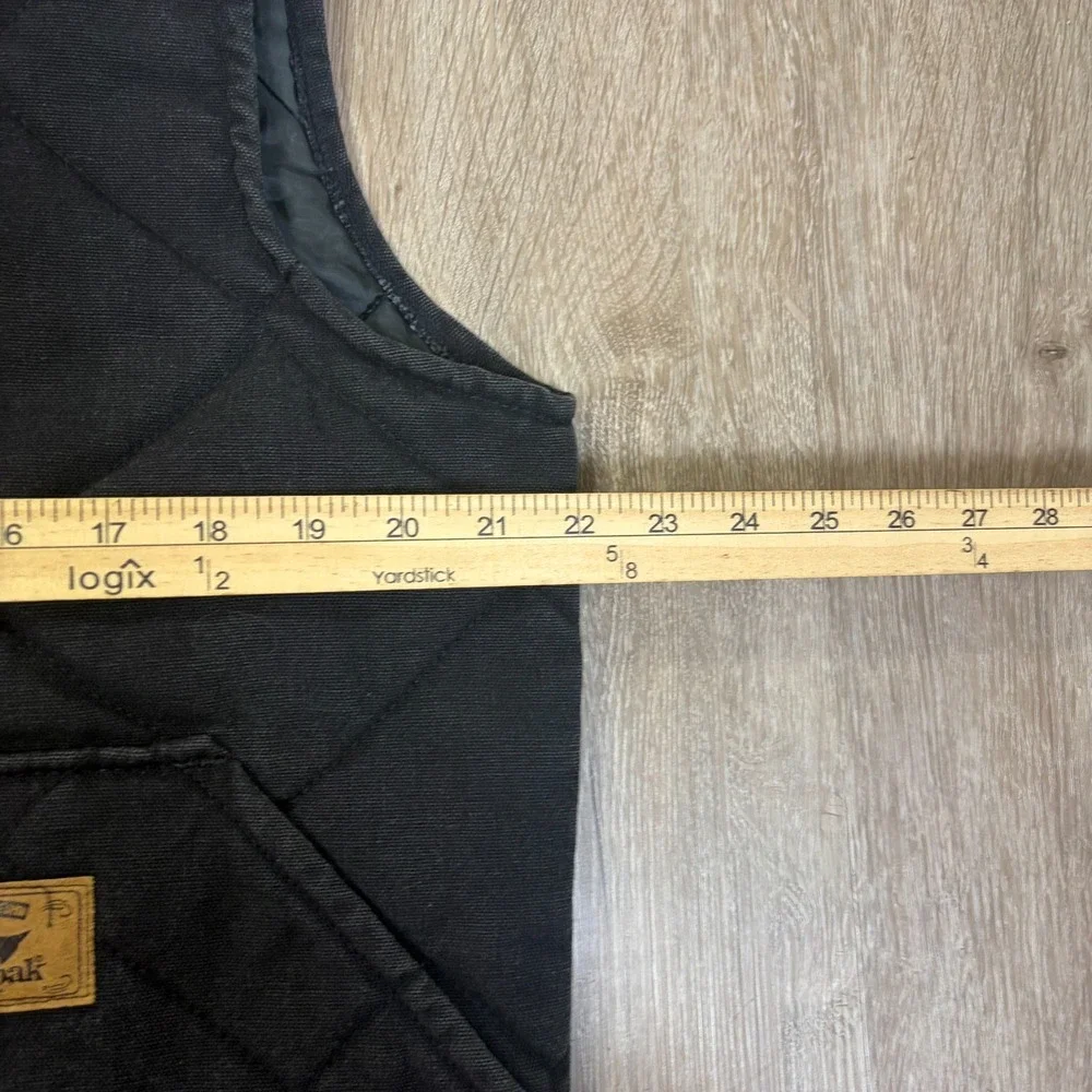 VTG Duxbak Quilted Insulated Canvas Vest Black Mens Sz Medium Workwear